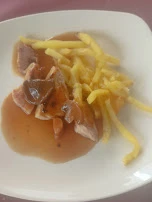 Secreto de Cerdo Asado Con Salsa de Hongos